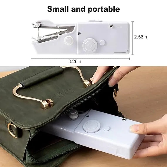 Mini Portable Handheld Sewing Machine – Battery Operated, Easy-to-Use Handy Stitch Tool for Quick Fabric Repairs, Kids' Clothes, DIY Projects & Travel – Lightweight Electric Silai Machine for Home & Beginners - Battery not included select below in Variati