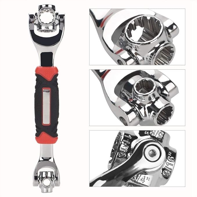 Universal Wrench 8 in 1 -Multifunction Socket Spanner Wrench Tool With 360 Degree Rotating Heads - Multipurpose Handy Ajustable tools for Auto Home Outdoors Indoors Works mors -durable and no slipping best stainless steel wrench