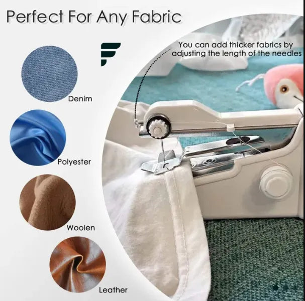 Mini Portable Handheld Sewing Machine – Battery Operated, Easy-to-Use Handy Stitch Tool for Quick Fabric Repairs, Kids' Clothes, DIY Projects & Travel – Lightweight Electric Silai Machine for Home & Beginners - Battery not included select below in Variati