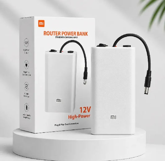 12V High-Power Router Power Bank 20000mAh | 6 Cell Backup Battery | Compatible with Wi-Fi Routers & ONTs - High Capacity Backup - 20,000 AMH | WiFi Router UPS Power Bank 12Volts 8 to 10 Hours Backup