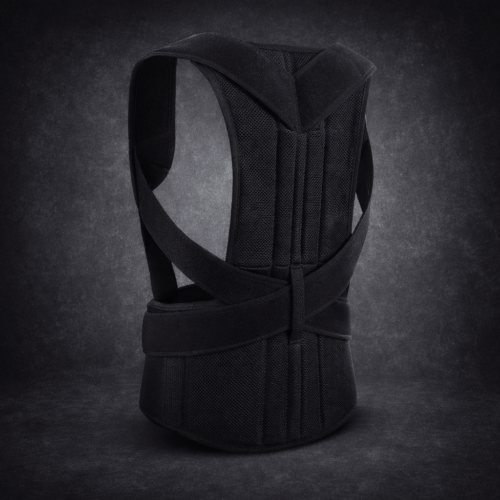 Adjustable Back Support Belt | Posture Corrector | Spine & Shoulder Support Brace | Breathable Upper Back Support for Men & Women - Large