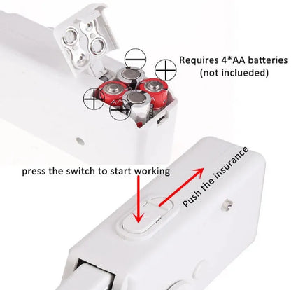 Mini Portable Handheld Sewing Machine – Battery Operated, Easy-to-Use Handy Stitch Tool for Quick Fabric Repairs, Kids' Clothes, DIY Projects & Travel – Lightweight Electric Silai Machine for Home & Beginners - Battery not included select below in Variati