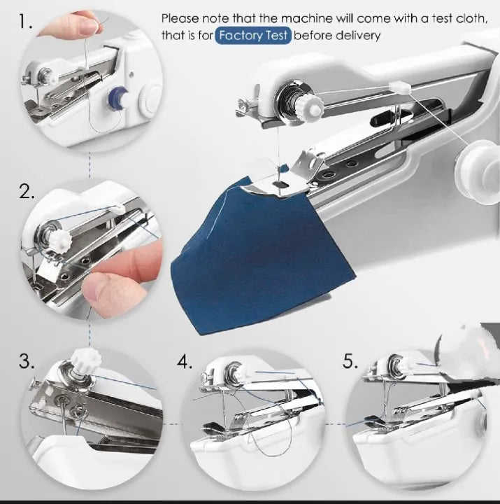 Mini Portable Handheld Sewing Machine – Battery Operated, Easy-to-Use Handy Stitch Tool for Quick Fabric Repairs, Kids' Clothes, DIY Projects & Travel – Lightweight Electric Silai Machine for Home & Beginners - Battery not included select below in Variati
