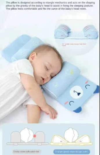 Baby Head Shaping Pillow for Newborn Anti Flat Head Support Cushion Soft Breathable Infant Sleeping Pillow Cartoon Baby Pillow