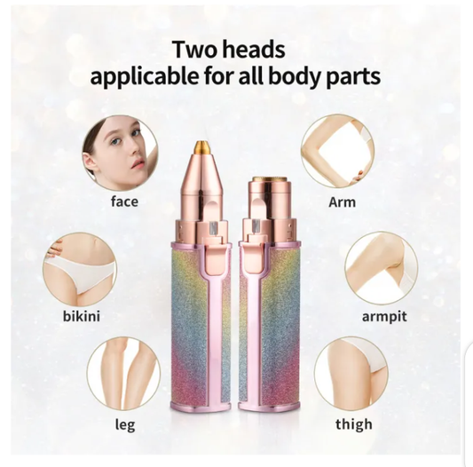 2 In 1 Electric Eyebrow Trimmer Makeup Painless Eye Brow Epilator Mini Shaver Razors Women Portable Facial Body Hair Remover