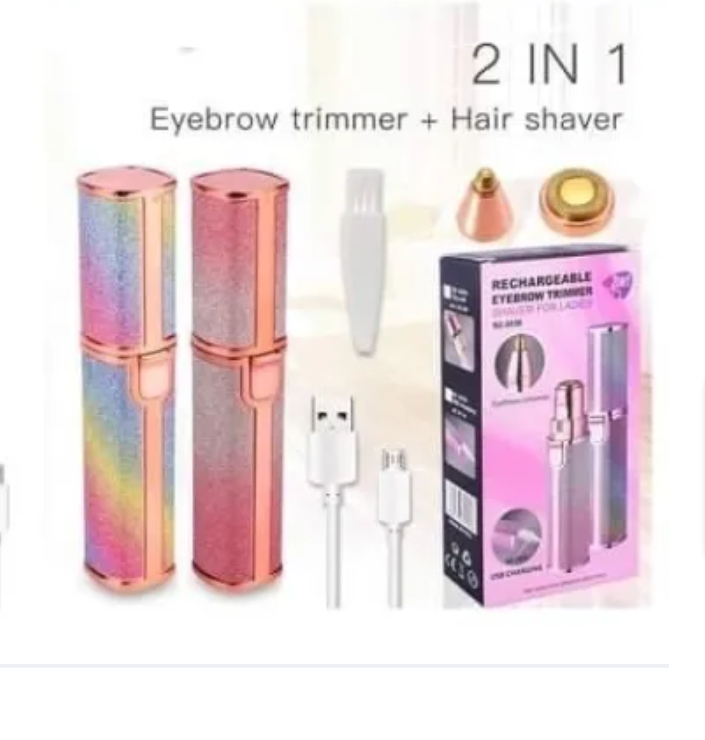 2 In 1 Electric Eyebrow Trimmer Makeup Painless Eye Brow Epilator Mini Shaver Razors Women Portable Facial Body Hair Remover