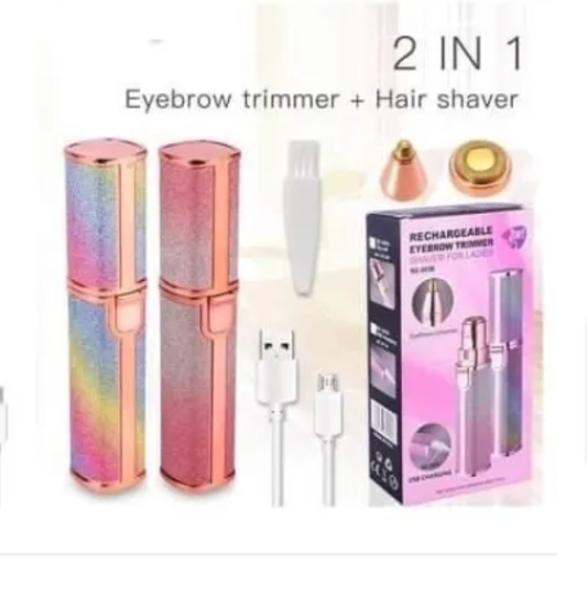 2 In 1 Electric Eyebrow Trimmer Makeup Painless Eye Brow Epilator Mini Shaver Razors Women Portable Facial Body Hair Remover