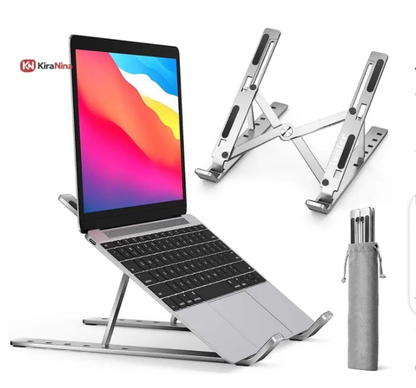 KiraNina Laptop Stand Aluminum Foldable Adjustable Laptop Stand Portable Notebook Stand for Table Desk