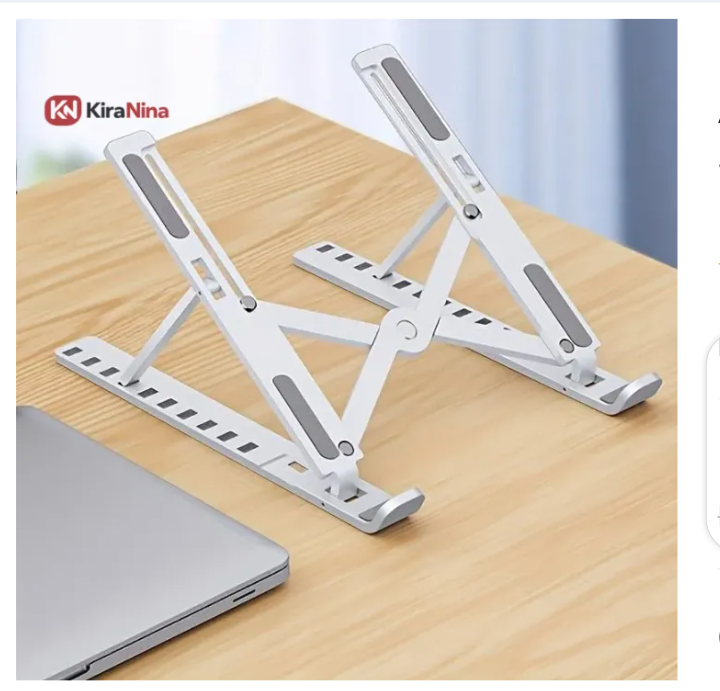 KiraNina Laptop Stand Aluminum Foldable Adjustable Laptop Stand Portable Notebook Stand for Table Desk