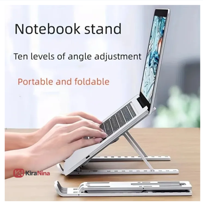 KiraNina Laptop Stand Aluminum Foldable Adjustable Laptop Stand Portable Notebook Stand for Table Desk