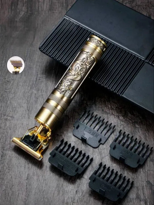 T9 Vintage Hair Trimmer for Men Rechargeable Professional Hair Clipper Beard Trimmer Cordless Hair Cutting Machine T Blade Zero Gap Shaver Grooming Kit Metal Body USB Charging Hair Styling Tool for Men Barber Use