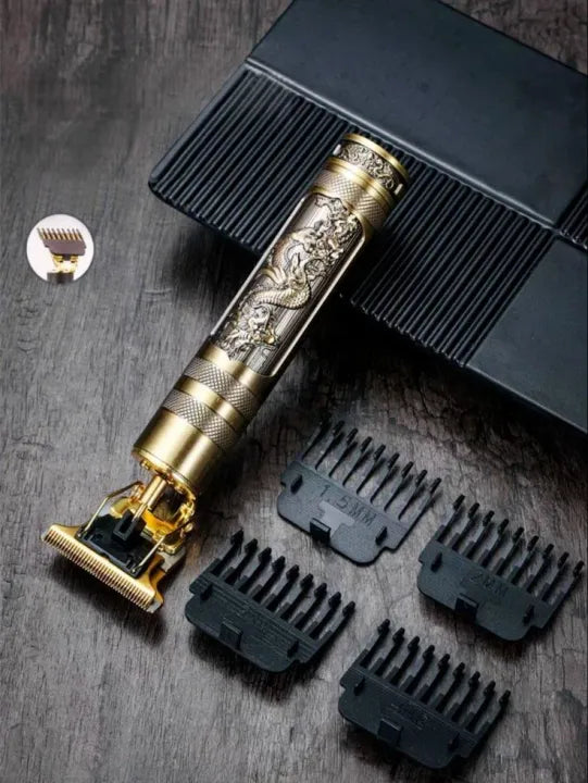 T9 Vintage Hair Trimmer for Men Rechargeable Professional Hair Clipper Beard Trimmer Cordless Hair Cutting Machine T Blade Zero Gap Shaver Grooming Kit Metal Body USB Charging Hair Styling Tool for Men Barber Use